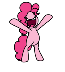 Size: 1275x1414 | Tagged: safe, artist:professorventurer, edit, imported from derpibooru, pinkie pie, earth pony, pony, belly, cheering, excited, female, mare, nose in the air, open mouth, simple background, solo, transparent background