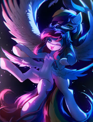 Size: 1280x1681 | Tagged: safe, artist:astralblues, imported from derpibooru, oc, oc only, pegasus, pony, duo, duo male and female, female, male, mare, stallion