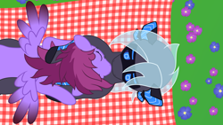 Size: 3840x2160 | Tagged: safe, artist:waveywaves, imported from derpibooru, oc, oc:amika, oc:veen, original species, pegasus, plane pony, pony, robot, robot pony, heterochromia, pegasus oc, plane, shipping, solo