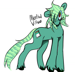 Size: 1303x1253 | Tagged: safe, artist:maggot, imported from derpibooru, oc, oc only, oc:menthol virtue, earth pony, pony, hair over one eye, hooves, looking at you, simple background, solo, unshorn fetlocks, white background