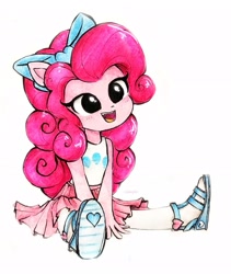 Size: 1935x2296 | Tagged: safe, artist:liaaqila, imported from derpibooru, part of a set, pinkie pie, anthro, human, equestria girls, cute, diapinkes, equestria girls minis, female, open mouth, simple background, solo, toy interpretation, white background