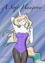 Size: 1524x2156 | Tagged: safe, imported from derpibooru, oc, oc:kor_dust, alicorn, anthro, bunny suit, clothes, digital art, female, solo