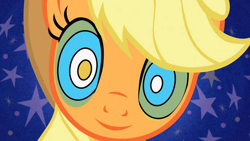 Size: 622x350 | Tagged: safe, artist:movieliker236, edit, edited screencap, imported from derpibooru, screencap, applejack, pony, the return of harmony, female, hypno eyes, hypnosis, hypnotized, inverted mouth, kaa eyes