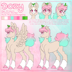 Size: 2000x2000 | Tagged: safe, artist:dozyarts, imported from derpibooru, oc, oc:dozy, earth pony, pegasus, pony, female, mare, pronouns, reference sheet, solo