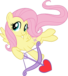 Size: 1182x1322 | Tagged: safe, artist:jaye, imported from derpibooru, fluttershy, pegasus, pony, .svg available, arrow, bow (weapon), bow and arrow, cupid, cute, female, flying, heart, heart arrow, mare, official, shyabetes, simple background, solo, spread wings, stock vector, svg, transparent background, vector, weapon, wings