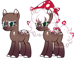 Size: 2630x2052 | Tagged: safe, artist:kurosawakuro, imported from derpibooru, oc, earth pony, mushroom pony, original species, pony, base used, female, mare, mushroom, simple background, solo, transparent background