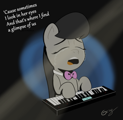 Size: 4000x3905 | Tagged: safe, artist:realgero, imported from derpibooru, octavia melody, earth pony, pony, crying, glimpse of us, joji, keyboard, musical instrument, sad, singing, solo, song reference
