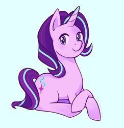 Size: 1809x1864 | Tagged: safe, artist:tr1xshy, imported from derpibooru, starlight glimmer, pony, unicorn, blue background, cyan background, februpony, female, mare, simple background, solo