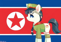 Size: 640x448 | Tagged: safe, imported from twibooru, oc, oc:mokran, pony, image, machine learning generated, nation ponies, north korea, pinegraph, png, ponified, solo