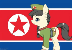 Size: 640x448 | Tagged: safe, imported from twibooru, oc, oc:mokran, pony, image, machine learning generated, nation ponies, north korea, pinegraph, png, ponified, solo