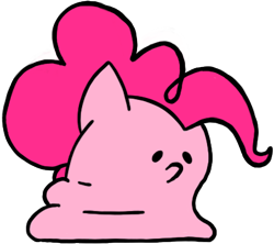 Size: 410x364 | Tagged: safe, artist:aprilfools, pinkie pie, blob ponies, dot eyes, female, simple background, solo, transparent background