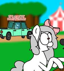 Size: 1275x1414 | Tagged: safe, artist:professorventurer, imported from derpibooru, pipp petals, oc, oc:albino pie, earth pony, pegasus, pony, bits, forest, g5, madness combat, meme, offscreen character, pippamena, tent, truck, unnamed character, yelling