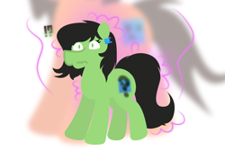 Size: 4091x2747 | Tagged: safe, artist:epsipeppower, imported from derpibooru, oc, oc:filly anon, oc:robertapuddin, earth pony, pony, age regression, confused, ear piercing, earring, exclamation point, female, filly, height, interrobang, jewelry, messy mane, piercing, question mark, simple background, size comparison, swap, swapped cutie marks, transformation, white background, younger