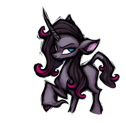 Size: 1384x1350 | Tagged: safe, artist:alts-art, imported from derpibooru, classical unicorn, unicorn, them's fightin' herds, cloven hooves, community related, female, leonine tail, no pupils, official, oleander (tfh), simple background, solo, transparent background, unshorn fetlocks