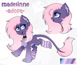 Size: 2616x2200 | Tagged: safe, artist:madelinne, imported from derpibooru, oc, oc only, adoptable, adoptable open, adoption, bust, clothes, leonine tail, portrait, reference sheet, simple background, socks, solo, tail, zoom layer