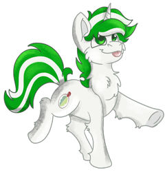 Size: 1893x1949 | Tagged: safe, artist:euspuche, imported from derpibooru, oc, oc only, oc:mint leaf, unicorn, chest fluff, male, simple background, smiling, solo, transparent background