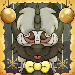 Size: 2000x2000 | Tagged: safe, artist:euspuche, imported from derpibooru, oc, oc only, oc:pustka, unicorn, bust, christmas, happy new year, holiday, icon, male, portrait, simple background, smiling