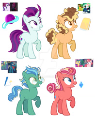 Size: 1024x1304 | Tagged: safe, artist:lanternik, imported from derpibooru, cheese sandwich, fashion plate, rarity, svengallop, tempest shadow, oc, earth pony, pony, unicorn, base used, deviantart watermark, earth pony oc, glasses, grin, horn, magical gay spawn, magical lesbian spawn, male, obtrusive watermark, offspring, parent:cheese sandwich, parent:fashion plate, parent:rarity, parent:svengallop, parent:tempest shadow, screencap reference, simple background, smiling, stallion, unicorn oc, watermark, white background