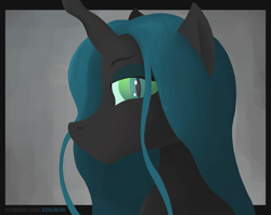 Size: 2713x2160 | Tagged: safe, artist:brehnya, imported from derpibooru, queen chrysalis, changeling, changeling queen, bust, looking at you, portrait