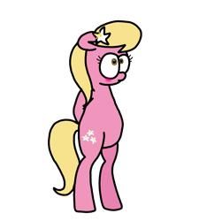 Size: 1275x1414 | Tagged: safe, artist:professorventurer, imported from derpibooru, lily, lily valley, earth pony, pony, belly, bipedal, blushing, cute, female, floppy ears, hooves behind back, mare, shy, simple background, solo, transparent background