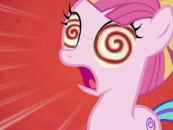 Size: 311x234 | Tagged: safe, artist:movieliker236, edit, edited screencap, imported from derpibooru, screencap, toola roola, earth pony, pony, fame and misfortune, female, filly, foal, hypno eyes, hypnosis, hypnotized, solo