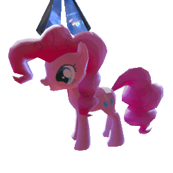 Size: 486x486 | Tagged: safe, artist:kerpupu, pinkie pie, earth pony, pony, 3d, animated, blender, claw, female, gif, mare, open smile, simple background, transparent background