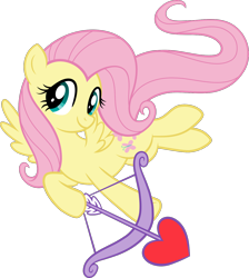 Size: 1182x1322 | Tagged: safe, artist:jaye, imported from derpibooru, fluttershy, pegasus, pony, arrow, bow (weapon), bow and arrow, cupid, cute, female, flying, heart, heart arrow, mare, official, shyabetes, simple background, solo, spread wings, stock vector, transparent background, weapon, wings
