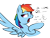 Size: 1304x983 | Tagged: safe, artist:braeburned, artist:braeburned edits, edit, editor:strifesnout, rainbow dash, pegasus, pony, colored, female, mare, reaction image, simple background, solo, this is bait, transparent background