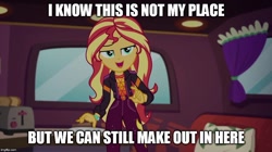 Size: 888x499 | Tagged: safe, artist:mlpfan3991, edit, imported from derpibooru, screencap, sunset shimmer, human, equestria girls, caption, female, image macro, meme, solo, text