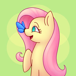 Size: 864x864 | Tagged: safe, artist:castawayke, imported from derpibooru, fluttershy, butterfly, pegasus, pony, butterfly on nose, cute, insect on nose, no pupils, profile, shyabetes, solo