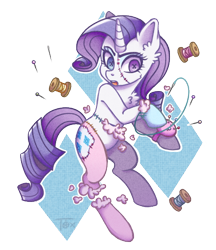 Size: 450x520 | Tagged: safe, artist:toxiccolour, imported from derpibooru, rarity, original species, plush pony, pony, unicorn, cutie mark background, ear fluff, female, mare, needle, plushie, simple background, solo, stitches, transparent background