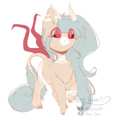 Size: 2193x2329 | Tagged: safe, artist:prettyshinegp, imported from derpibooru, oc, oc only, pony, chest fluff, eye clipping through hair, raised hoof, simple background, solo, white background