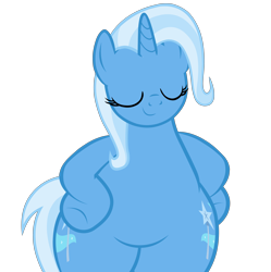 Size: 4900x4915 | Tagged: safe, artist:mrvector, imported from derpibooru, trixie, pony, unicorn, absurd resolution, belly, bipedal, both cutie marks, bottom heavy, butt, chubby, cute, female, grin, large butt, mare, plump, simple background, smiling, smug, solo, the ass was fat, thighs, thunder thighs, transparent background, vector, wide hips