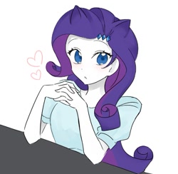 Size: 705x687 | Tagged: safe, artist:rainn__1026, imported from derpibooru, rarity, human, equestria girls, :o, eared humanization, female, hands together, heart, looking at you, open mouth, simple background, solo, white background