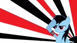 Size: 1920x1080 | Tagged: safe, imported from derpibooru, rainbow dash, pony, armband, black hair, female, mare, nazi, nazi armband, op is a duck, politics, recolor, swastika