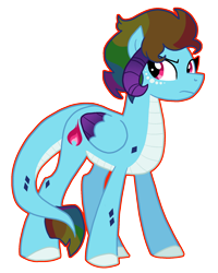 Size: 1536x1923 | Tagged: safe, artist:queertrixie, imported from derpibooru, oc, oc only, oc:pyre burst, dracony, dragon, hybrid, pegasus, female, horns, interspecies offspring, magical lesbian spawn, mare, next generation, offspring, outline, parent:princess ember, parent:rainbow dash, simple background, solo, transparent background