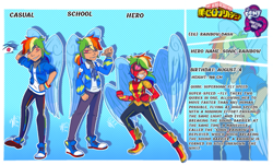 Size: 1035x624 | Tagged: safe, artist:geluatekurama, imported from derpibooru, rainbow dash, human, equestria girls, crossover, crystal guardian, human coloration, my hero academia, solo