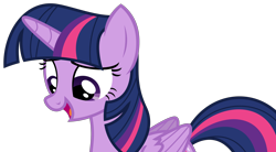 Size: 3288x1819 | Tagged: safe, artist:sketchmcreations, imported from derpibooru, twilight sparkle, alicorn, pony, twilight time, female, looking down, mare, open mouth, open smile, simple background, smiling, solo, transparent background, twilight sparkle (alicorn), vector