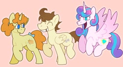 Size: 1842x1003 | Tagged: safe, artist:summersplash, imported from derpibooru, pound cake, princess flurry heart, pumpkin cake, alicorn, earth pony, pegasus, pony, brother and sister, cake twins, female, male, mare, older, older flurry heart, older pound cake, older pumpkin cake, siblings, smiling, spread wings, stallion, twins, wings