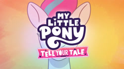 Size: 3072x1727 | Tagged: safe, imported from derpibooru, screencap, zipp storm, pegasus, pony, spoiler:g5, spoiler:my little pony: tell your tale, spoiler:tyts01e46, female, g5, mare, my little pony logo, my little pony: tell your tale, smiling, solo, sparky's sick