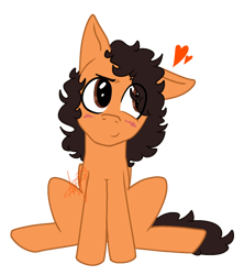 Size: 984x1109 | Tagged: safe, artist:decaydaance, imported from derpibooru, pegasus, pony, blushing, curly hair, glam metal, glam rock, head tilt, heart, male, mark slaughter, one ear down, ponified, signature, simple background, sitting, stallion, transparent background