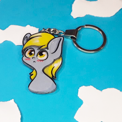 Size: 720x720 | Tagged: safe, artist:made_by_franch, imported from derpibooru, derpy hooves, pony, art, craft, derp, figure, handmade, keychain, solo, trinket