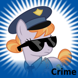 Size: 1024x1024 | Tagged: safe, artist:korsoo, artist:parclytaxel, edit, imported from derpibooru, copper top, earth pony, pony, derpibooru, clothes, crime, cuffs, female, inkscape, meta, necktie, police officer, police pony, police uniform, simple background, solo, spoilered image joke, sunglasses, transparent background, vector