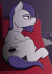 Size: 2480x3508 | Tagged: safe, artist:sefastpone, imported from derpibooru, funnel web, earth pony, pony, cigarette, couch, digital art, lying down, male, smoking, stallion