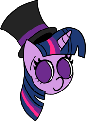 Size: 427x602 | Tagged: safe, artist:aprilfools, twilight sparkle, pony, unicorn, /bale/, female, hat, head, horn, mare, simple background, solo, top hat, transparent background, unicorn twilight