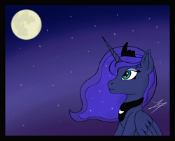 Size: 964x780 | Tagged: safe, artist:lucytwostickz, imported from derpibooru, princess luna, alicorn, pony, moon, solo, stars