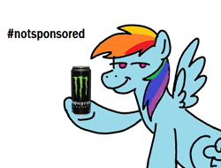 Size: 977x742 | Tagged: safe, artist:queertrixie, derpibooru exclusive, imported from derpibooru, rainbow dash, pegasus, female, mare, monster energy, ms paint, shitposting, simple background, solo, white background