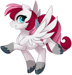 Size: 1380x1437 | Tagged: safe, artist:kamirah, imported from derpibooru, oc, oc only, oc:rouge swirl, pegasus, pony, commission, female, looking at you, mare, pegasus oc, simple background, smiling, solo, spread wings, transparent background, wings