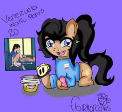 Size: 2048x1883 | Tagged: safe, artist:jgarcia__0, imported from derpibooru, oc, human, pony, blue background, ponified, simple background, solo, venezuela