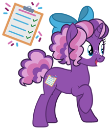 Size: 1024x1180 | Tagged: safe, artist:strawberry-spritz, imported from derpibooru, oc, oc:party planner, pony, unicorn, base used, bow, female, hair bow, magical lesbian spawn, mare, offspring, parent:pinkie pie, parent:twilight sparkle, parents:twinkie, simple background, solo, transparent background